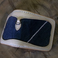 Bifold x Denim Leather Wallet 21 Oz Vegtan Leather Wallet