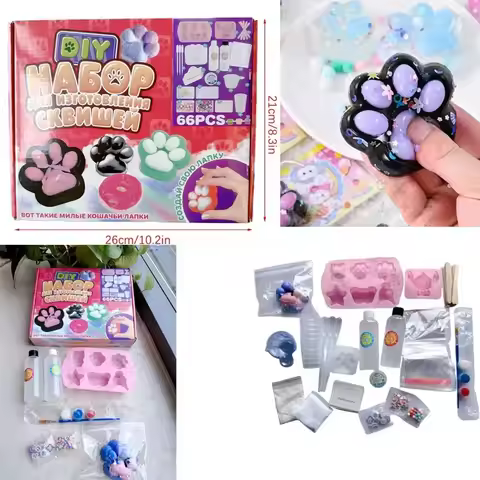 ==DIY Taba Squishy Kit Set Liquid Gel, Liquid Silicone Squishy Making Kit Perfect Kawaii Taba Squish