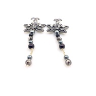 Gun Black Bow Brass Material Earrings F152