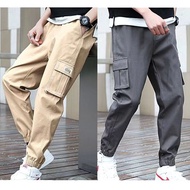 Classic Streetwear Casual Men Ribbons Harem Jogging Pants Male Slim Fit Spring Cargo Pants Multi-Pockets Women Trouser X94