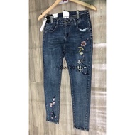 Long Jeans Embroidered Long Jeans, Stretchy Long Jeans
