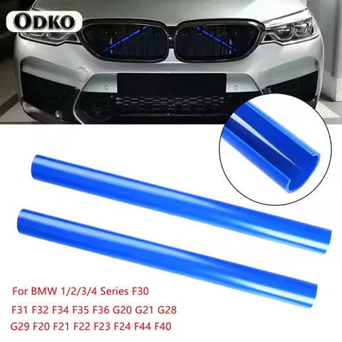 2Pcs Support Grill Bar V Brace Wrap For BMW F30 F31 F32 F33 F34 F01 F02 F03 Front Grille Trim Strips