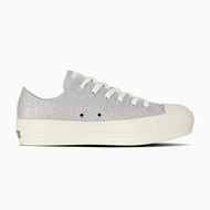 日本限定 Converse ALL STAR PLTS GLITTER OX 低筒 厚底 閃粉銀色/ 22 cm