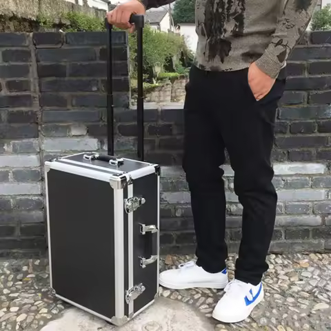 20 Inch Aluminum Frame Trolley Case Travel Lock Suitcase Bag Toolbox Model Aircraft Photography Equi