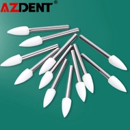 Azdent Dental Flame White Stone Polishing FG Burs 12/Pek Abrasion