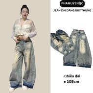 [DEAL OPEN FOR SALE] Women's B927 pocket-shaped jeans with soft, loose boom tube, big size, 2 length