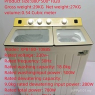 Spin-On Cross-Border Household Double-Barrel Zhigao Panel Washing Machine Double-Tank 18KG10KG11KG D