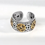 Five Emperor Money Ring Male Ancient Coin Thai Silver Female Index Finger Ancient Style National Tre