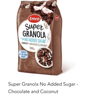 Emco Super Granola No Added Sugar - Crunchy with Strawberries chocolate coconut nuts- 500g - Groceri