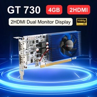 SRhonyra NVIDIA GT 730 4GB Low Profile Graphics CardGDDR3 2 HDMI Dual Monitors Display Graphics card