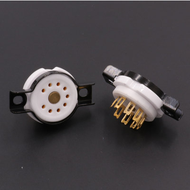 EIZZ Ceramic Gold-Plated 9-Pin Tube Socket Small 9 Legs 12AX7 12AU7 6922 EL84 ECC83 Electronic Tube