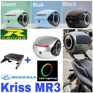 Combo Set Monorack Rapido Modenas Kriss MR3 Top Box Alien ABS Tail Box Siput 35L + LED Lighting Acce