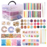 Resin Accessories Decoration Kit Jewelry Making Supplies with Resin Glitter Foil Flakes Dried Flowers Epoxy Pigment