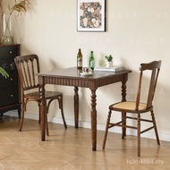 Fu Fusion Dessert Shop Solid Wood Bar Western Restaurant Clear Dining Table Chair Retro Baking Cafe 