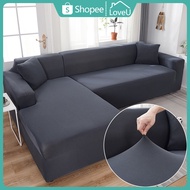~ 【Dark Gray】 1/2/3/4 Seater Sofa Cover L Shape Universal Couch Cover Sofa Slipcover Sofa Protector