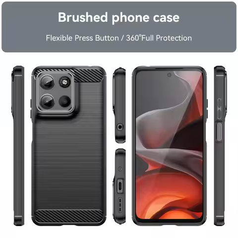 Luxury Carbon Fiber Silicone Case For MOTO G57 G67 Power G06 G86 G56 G66Y/66J Edge70 60 S Pro Fusion