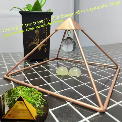 Copper Pyramid, Triangular Pyramid, Giza Pyramid Energy Receiver, Meditation Sleep Zen Pyramid Stand