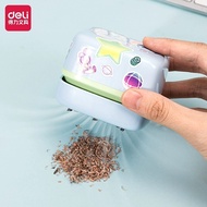 AT-🌞Deli Cartoon Desktop Cleaner Miniature Fan You Vacuum Cleaner Eraser Keyboard Dust Cleaning B1UD