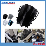 REALZIONMOTOR For Yamaha R15m R15 V4 R15v4 Windshield Windcreen Double Bubble Visor Racing Windshiel