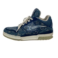 二手LOUIS VUITTONMonogram Denim LV Trainer 運動鞋，藍色，尺寸 25cm (FD0270)