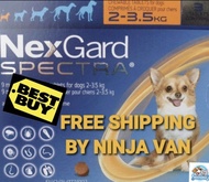 Nexgard Spectra 2-3.5kg EXTRA SMALL(FREE NINJA VAN DOORSTEP DELIVERY)expiry 31.10.2022