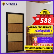 Vitally Aluminium Swing Door Frame 830A Pintu Tandas Aerolite Series Design with Lattice Custom Made