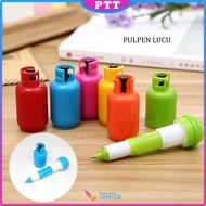 Pena Lucu Bentuk Tabung Gas Bullet Tip 0.5mm Pulpen Capsul Motif Tabung Gas Alat Tulis Sekolah Kanto