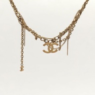 CHANEL 合金22A項鏈不規則金屬熔岩