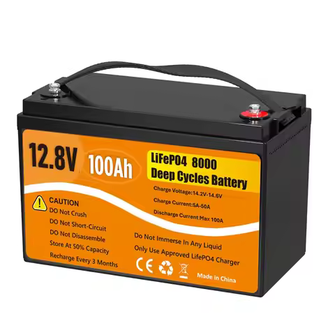 12V 100Ah LiFePO4 Lithium Battery, 8000+ Deep Cycle Rechargeable IP65 Group 31 Lithium Batteries, Bu