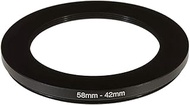 NinoLite Step-Down Ring for Camera Lens, Aluminum Alloy, Step Down Ring, Black, Frame Thickness: App