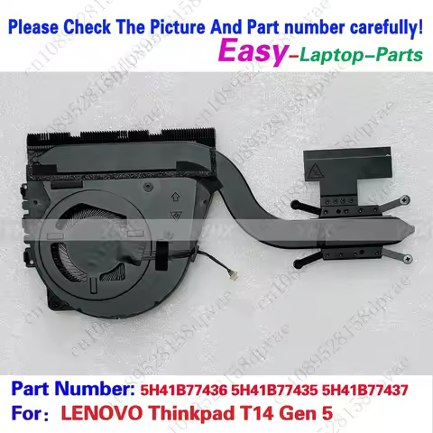 GYX New For LENOVO Thinkpad T14 Gen 5 COOLING FAN HEATSINK 5H41B77436