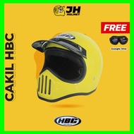 NEWEST Cakil HBC Helmet Glossy YellowPOLOS + FREE Retro Full Face GOGGLE