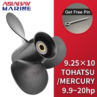Outboard Propeller For Tohatsu Mercury 9.9hp 15hp 20hp 9.25*10 Boat Aluminum Alloy Screw 3 Blade 14 