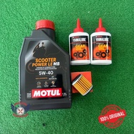 100% ORI] OK 4T MOTUL SCOOTER POWER LE 5W40 1.5LMINYAK ENJIN + YAMALUBE GEAR OIL 100ML + OIL FILTER 