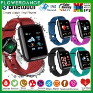 116 Plus Smart Watch Bluetooth Waterproof Sport Watch Smartwatch Heart Rate Monitor Blood Pressure Watches Men Women Wristwatch For Android Ios flower