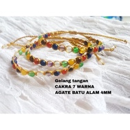 Cakra bracelet 7 COLORS NATURAL STONE AGATE 4MM