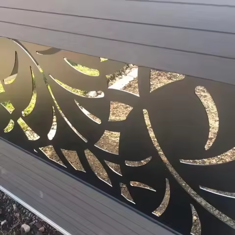 Wind resistance WPC fence panel decorative metal modern wood fence panels