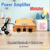 Ashley Wooden Miniature Power Amplifier – 5V DC Input + Free AUX Cable | Clear Sound & Elegant Desig