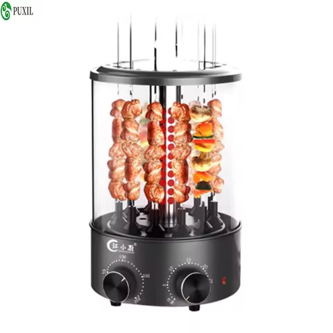 Home electric barbecue grill Skewer vertical self baking machine with automatic rotating smokeless g