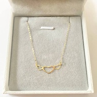 Pawnable 18K Saudi Gold Triple Heart Necklace 18K Gold Necklace