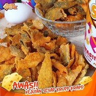 PROMO Kulit Ikan Kerepek Crunshock Snack Spicy Cheezy Dory Skin Salted Egg Snek Kulit Ikan Dori Bumi