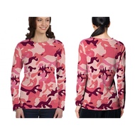 [Riashop] Women's ARMY CAMOUFLAGE T-Shirt | Army Camouflage Long Sleeve T-Shirt - FS