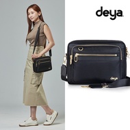 deya-posh Lightweight Fashionable Side Backpack Black-Water Repellent Antibacterial Bag Top Nylon