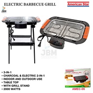Star Electric Barbecue Grill 3 in 1 Indoor, Outdoor, Table-2 in 1 Electric or Charcoal