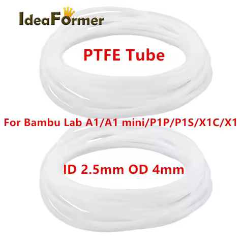 Bambulab ID 2.5mm OD 4mm PTFE Tube Fits Direct Drive Extruder 3D Printer For Bambu Lab A1/A1 Mini/P1