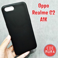 Case Hitam Polos Oppo A1K / Realme C2 Softcase Black Matte Slim Silikon HP - CIEMURA