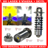 LAMPU LED MOTOR H6 LASER 2 WARNA | BOHLAM LED H6 LASER | H6 HIGH BEAM