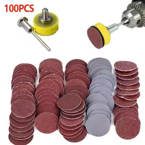 100PCS 1-Inch 25mm Sanding Disc Sanding Disc-Abrasive Paper 1-Inch Abrasive Polishing Pad for Dremel