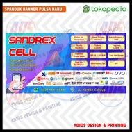 Ready Banner / Spanduk Konter Pulsa / Spanduk Banner Pulsa Panjang Biru Terlaris|Best Seller