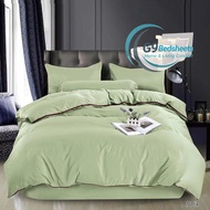 G9 1800Tc Ice Silk Bedsheet Super King 7in1 With Comforter Set | Cadar Sejuk Bedding Fitted Bedsheet